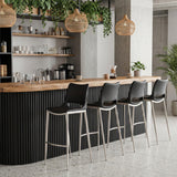 ZUO Ace Barstool (Set of 2) Black & Silver