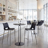 ZUO Ace Barstool (Set of 2) Black & Silver