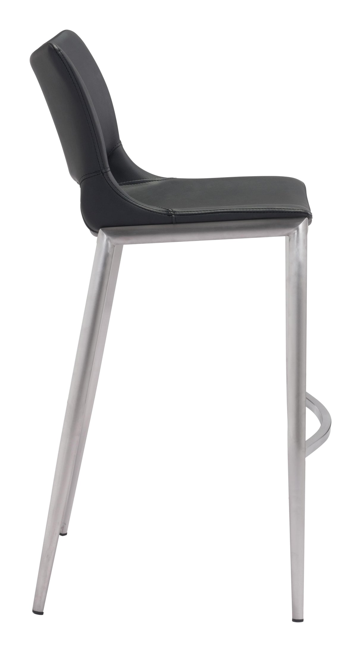 ZUO Ace Barstool (Set of 2) Black & Silver