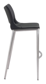 ZUO Ace Barstool (Set of 2) Black & Silver