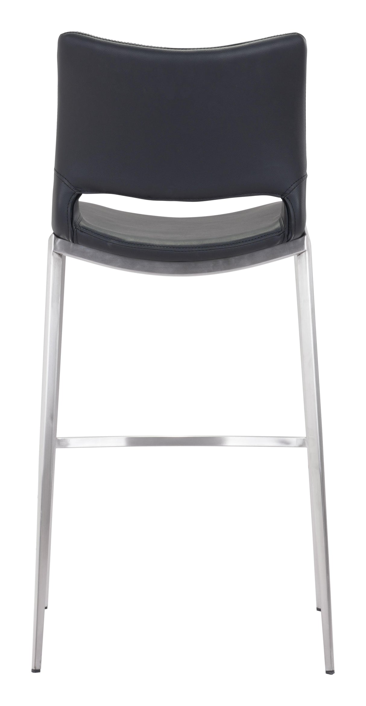 ZUO Ace Barstool (Set of 2) Black & Silver