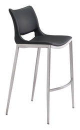 ZUO Ace Barstool (Set of 2) Black & Silver
