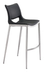 ZUO Ace Barstool (Set of 2) Black & Silver