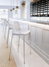 ZUO Ace Barstool (Set of 2) White & Silver