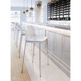 ZUO Ace Barstool (Set of 2) White & Silver