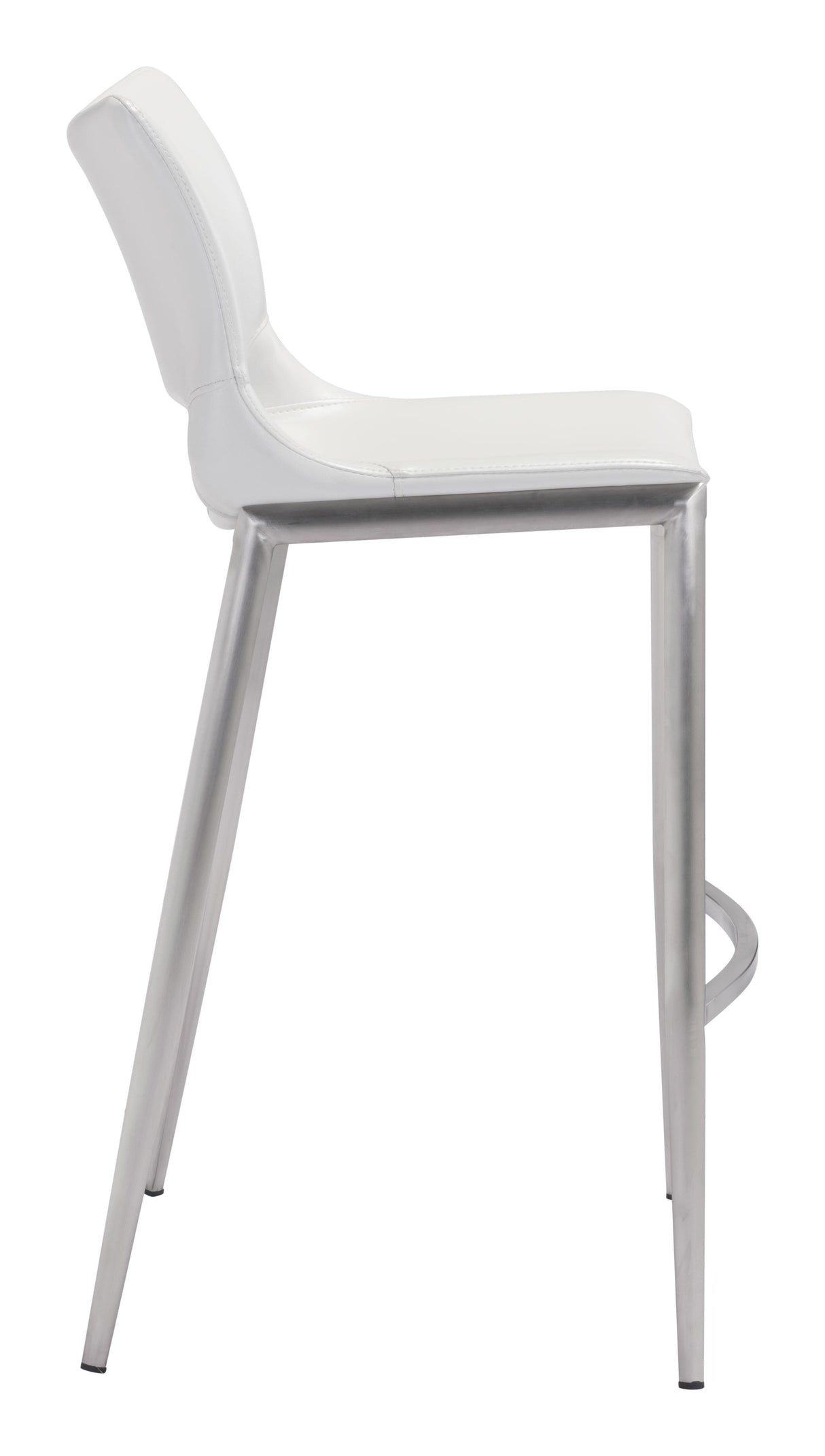 ZUO Ace Barstool (Set of 2) White & Silver