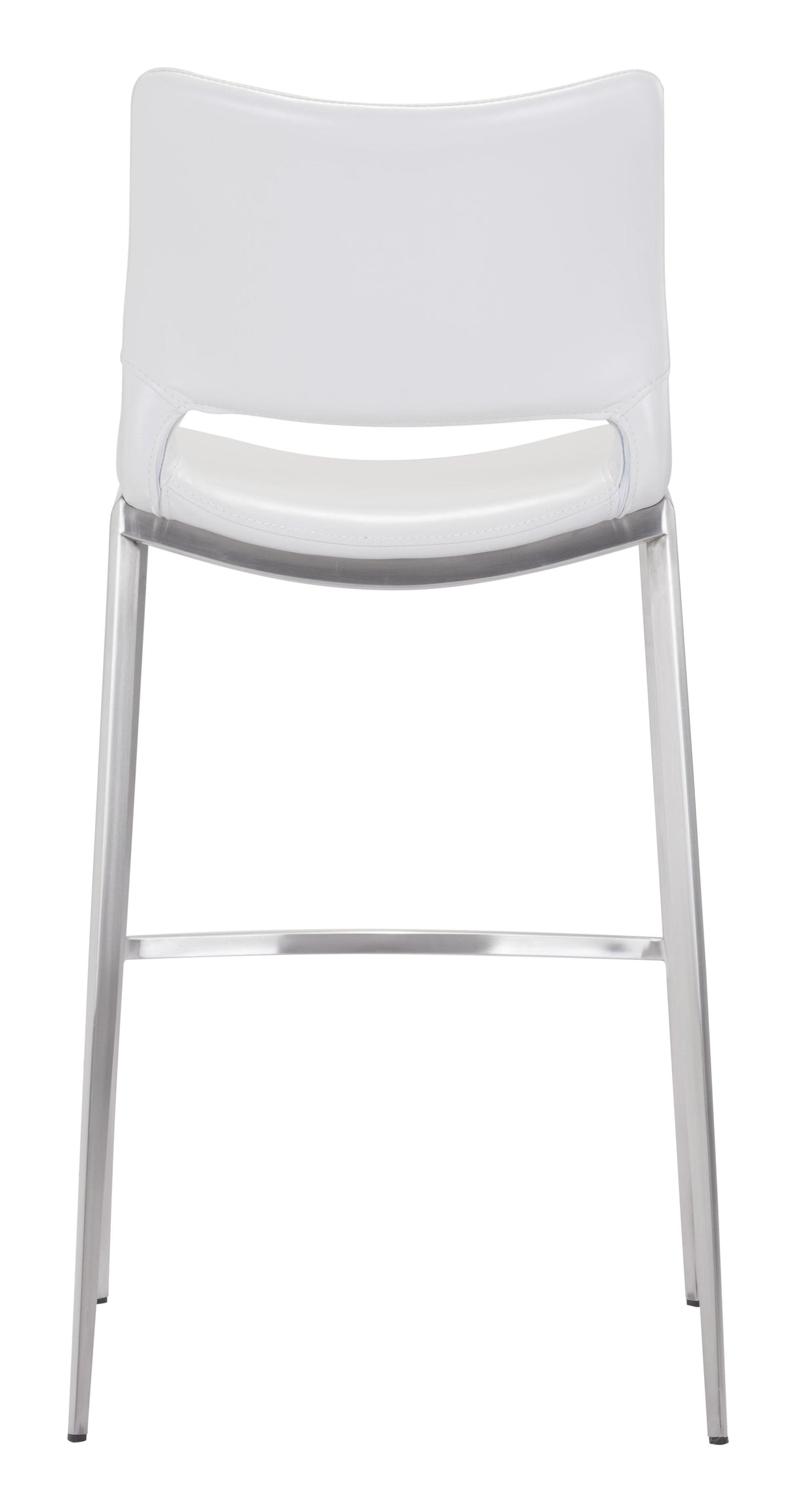 ZUO Ace Barstool (Set of 2) White & Silver