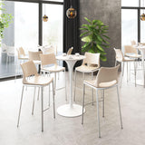 ZUO Ace Barstool (Set of 2) Light Pink & Silver