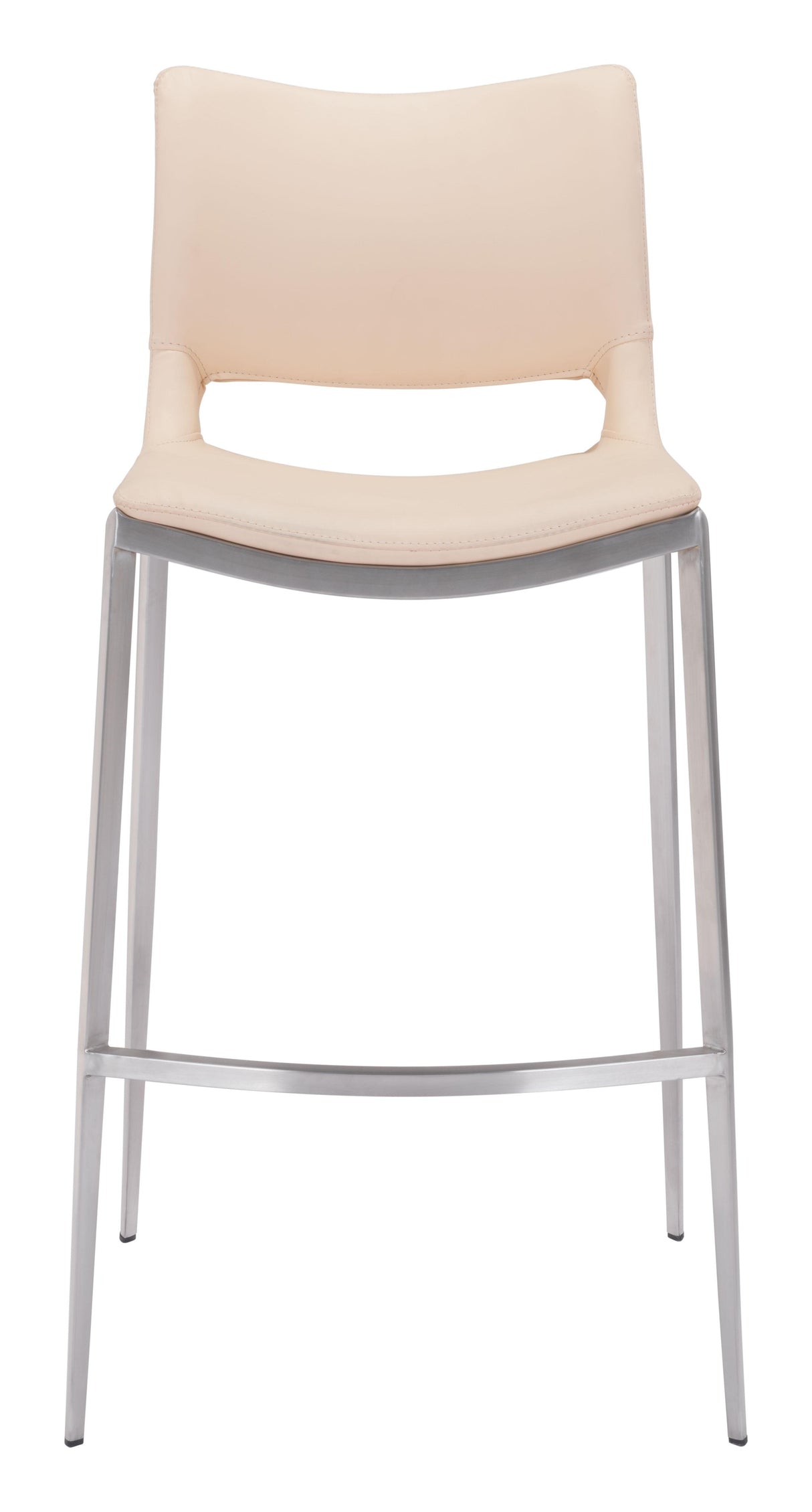 ZUO Ace Barstool (Set of 2) Light Pink & Silver