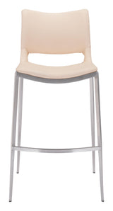 ZUO Ace Barstool (Set of 2) Light Pink & Silver