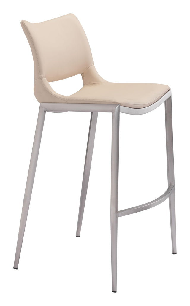 ZUO Ace Barstool (Set of 2) Light Pink & Silver
