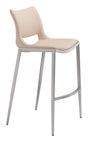 ZUO Ace Barstool (Set of 2) Light Pink & Silver