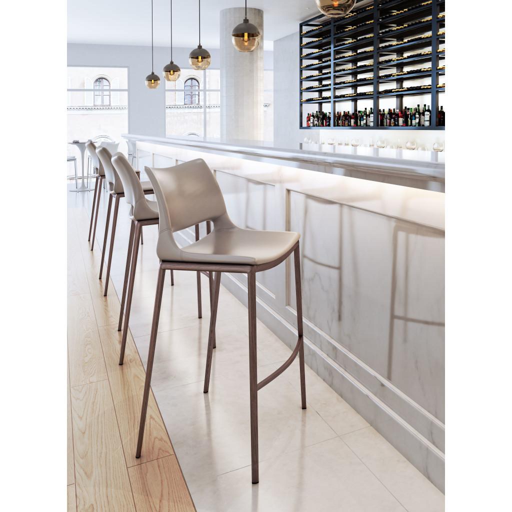 ZUO Ace Barstool (Set of 2) Brown & Walnut