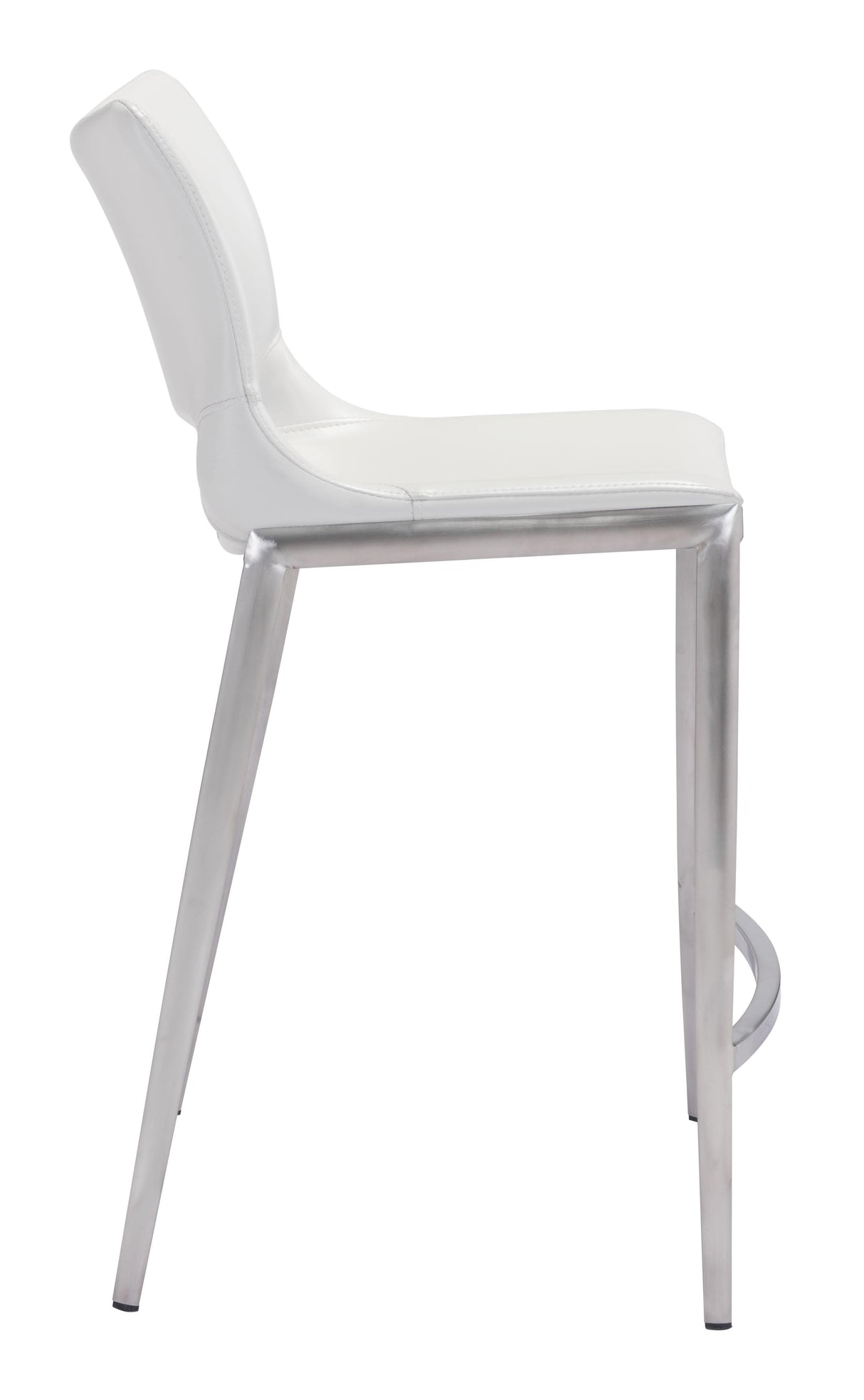 ZUO Ace Counter Stool (Set of 2) White & Silver