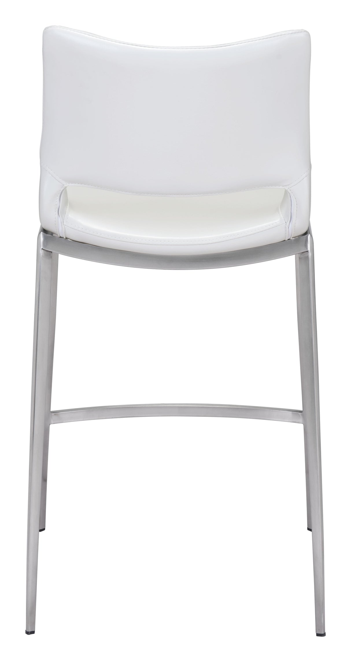 ZUO Ace Counter Stool (Set of 2) White & Silver