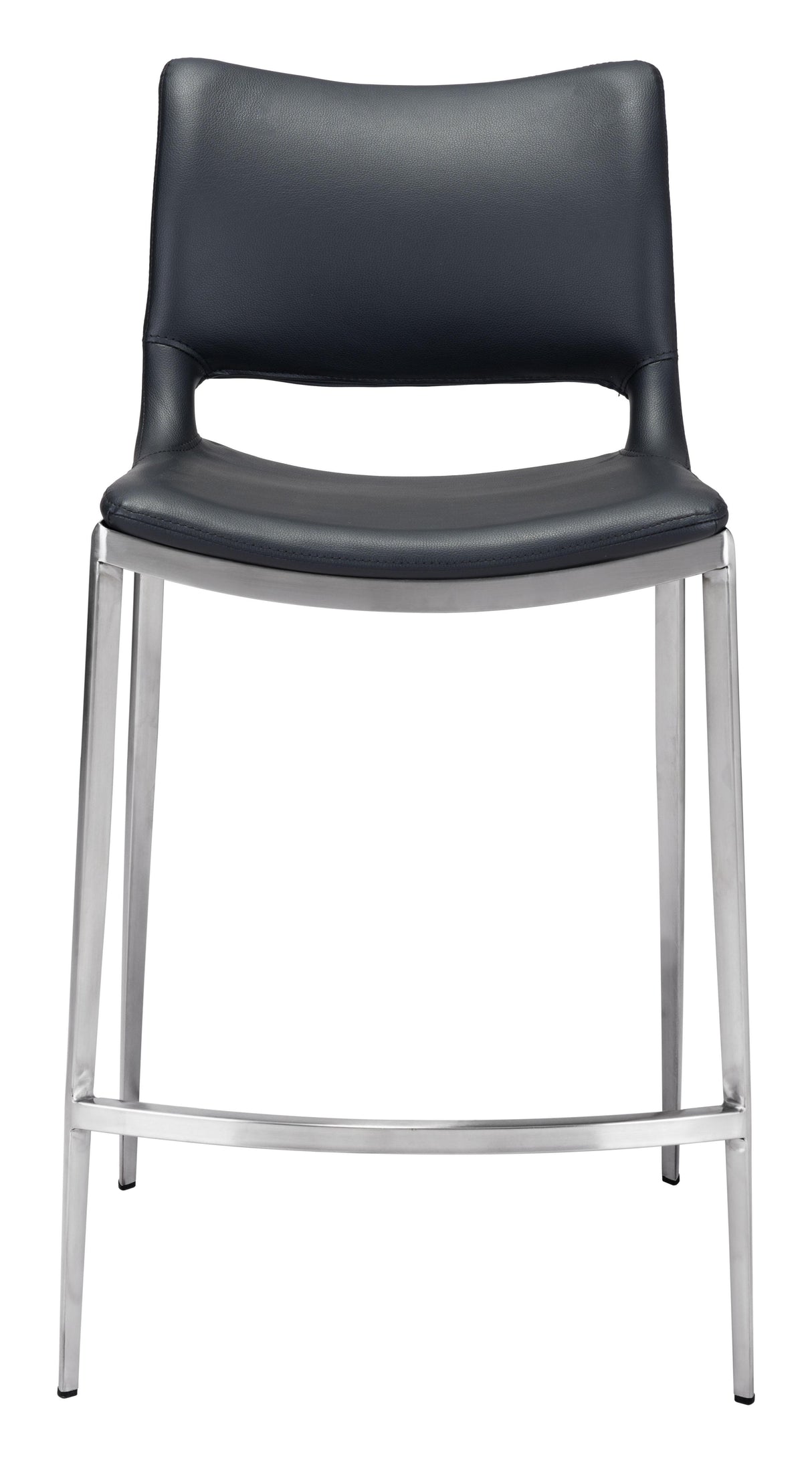 ZUO Ace Counter Stool (Set of 2) Black & Silver