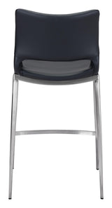 ZUO Ace Counter Stool (Set of 2) Black & Silver