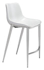 ZUO Magnus Counter Stool (Set of 2) White & Silver