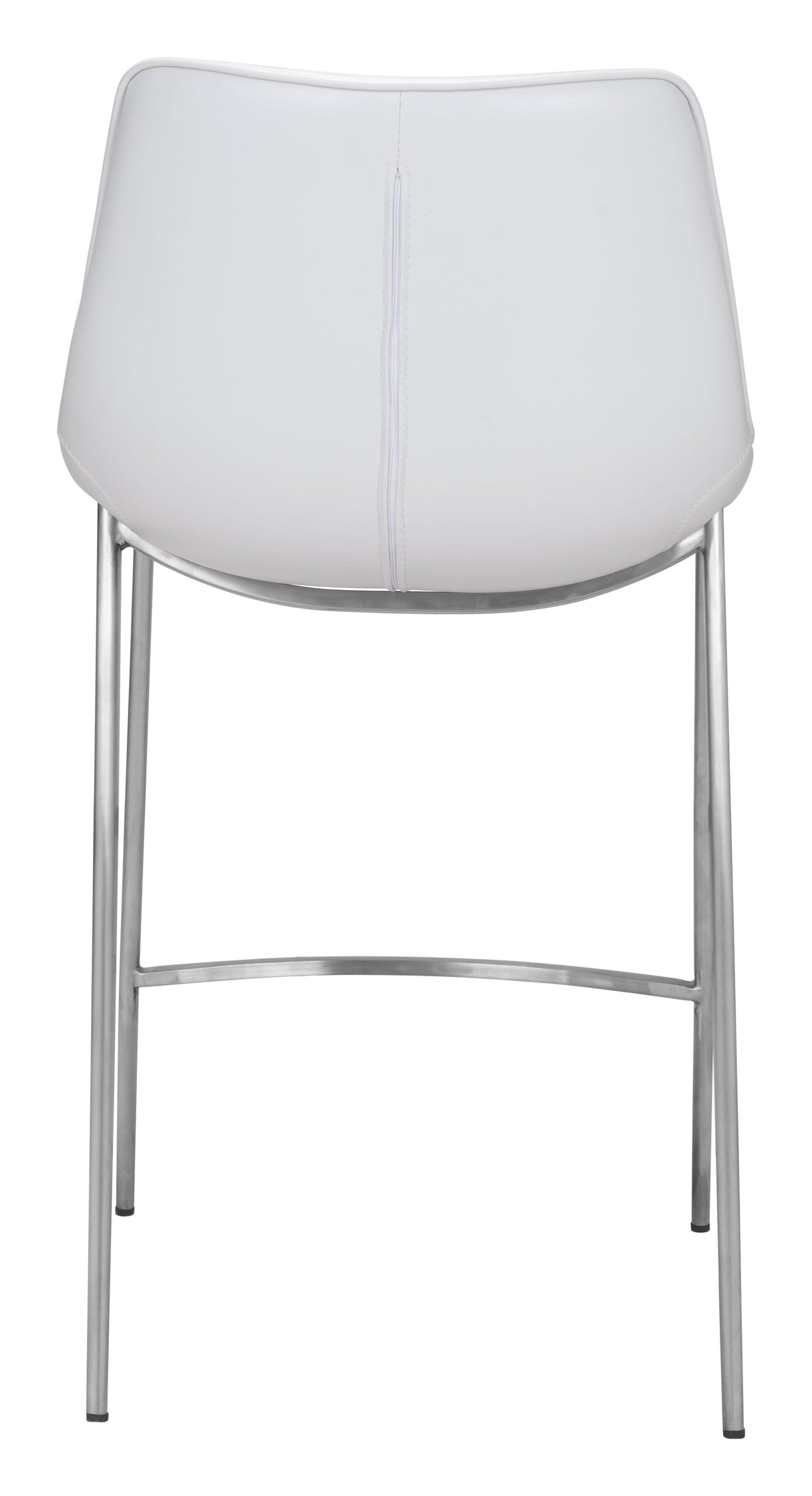 ZUO Magnus Counter Stool (Set of 2) White & Silver