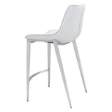 ZUO Magnus Counter Stool (Set of 2) White & Silver