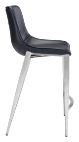 ZUO Magnus Counter Stool (Set of 2) Black & Silver