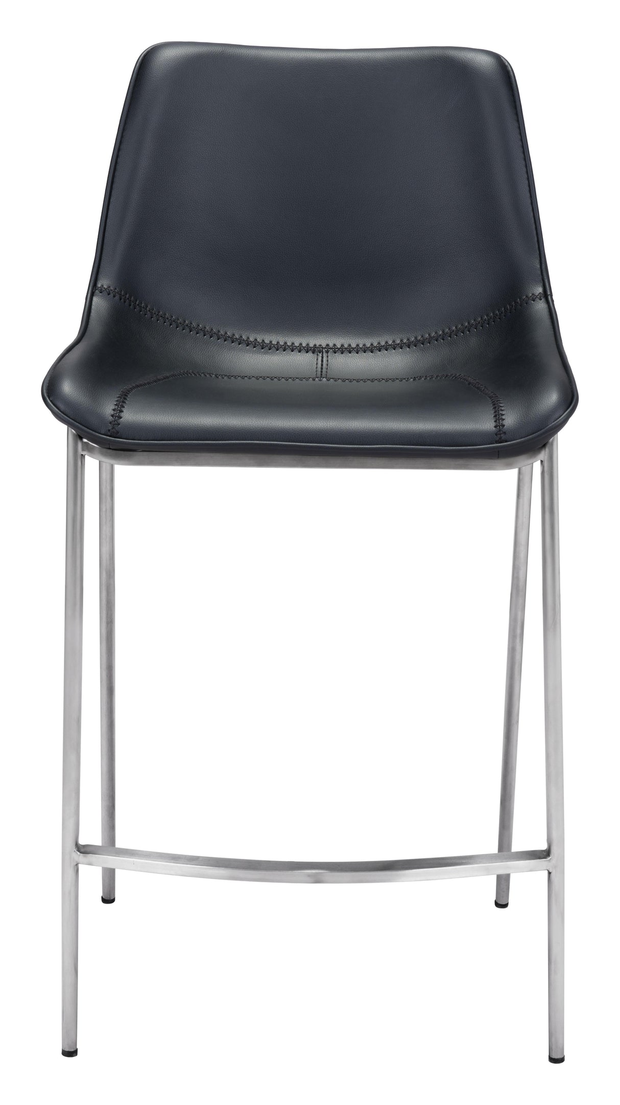 ZUO Magnus Counter Stool (Set of 2) Black & Silver