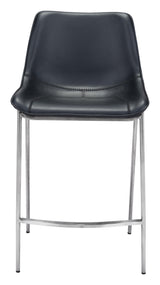 ZUO Magnus Counter Stool (Set of 2) Black & Silver