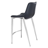 ZUO Magnus Counter Stool (Set of 2) Black & Silver