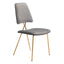 ZUO Chloe Dining Chair (Set of 2) Gray & Gold