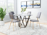 ZUO Chloe Dining Chair (Set of 2) Gray & Gold