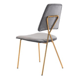 ZUO Chloe Dining Chair (Set of 2) Gray & Gold