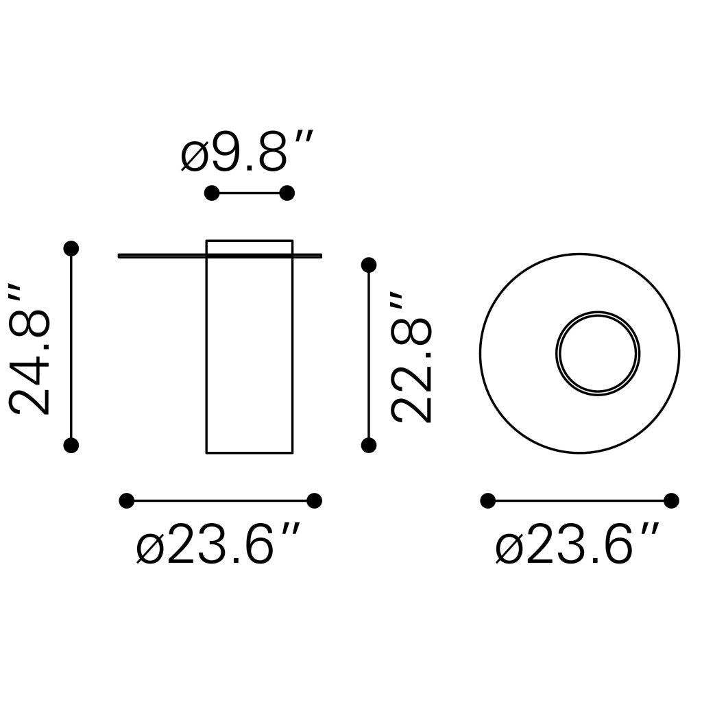 ZUO Emi End Table Antique Bronze