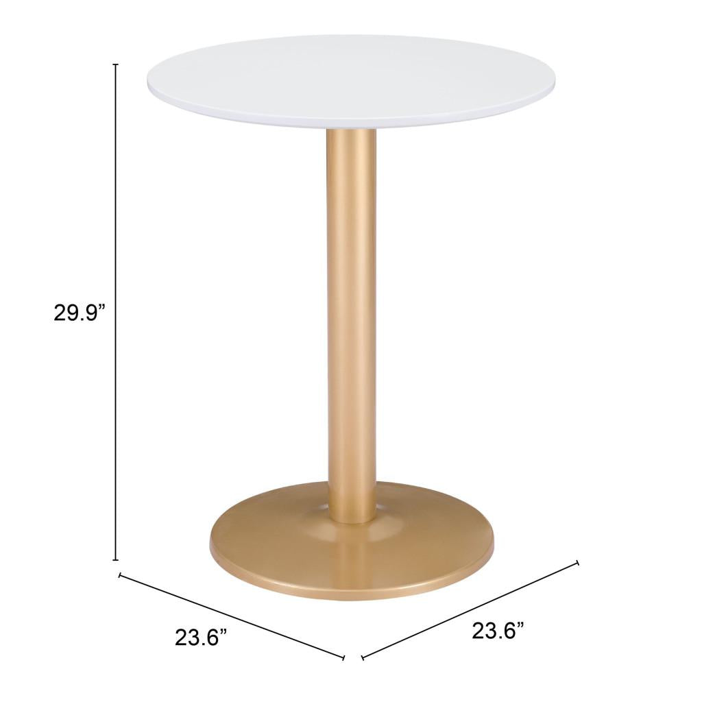 ZUO Alto Bistro Table White & Gold