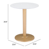 ZUO Alto Bistro Table White & Gold