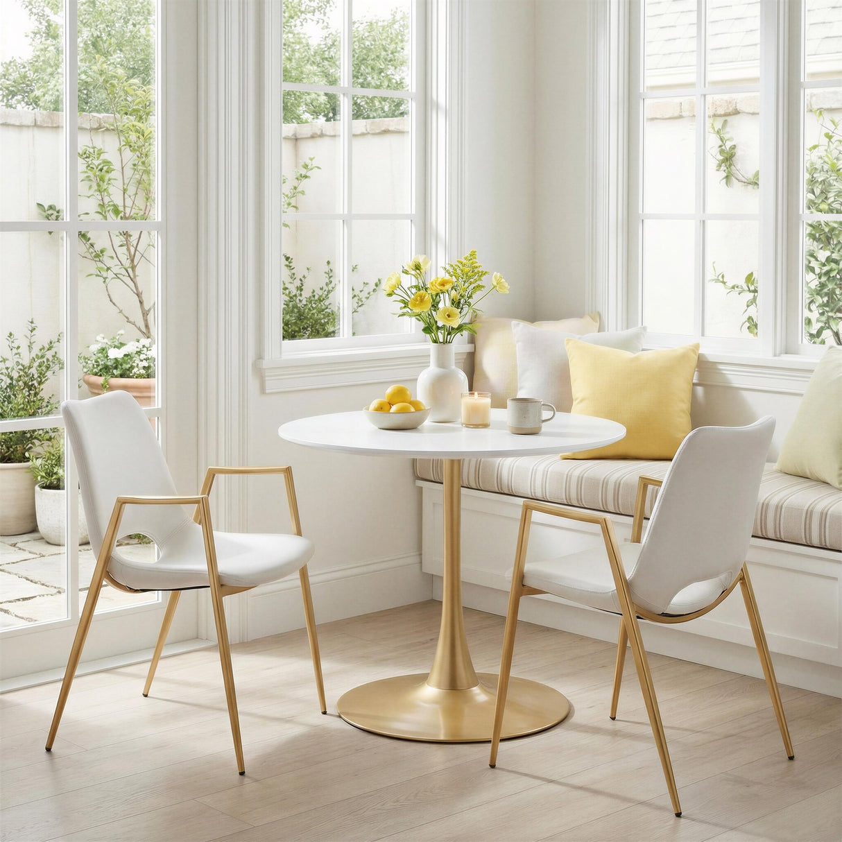 ZUO Opus Dining Table White & Gold