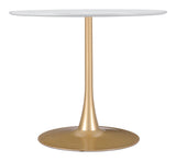 ZUO Opus Dining Table White & Gold