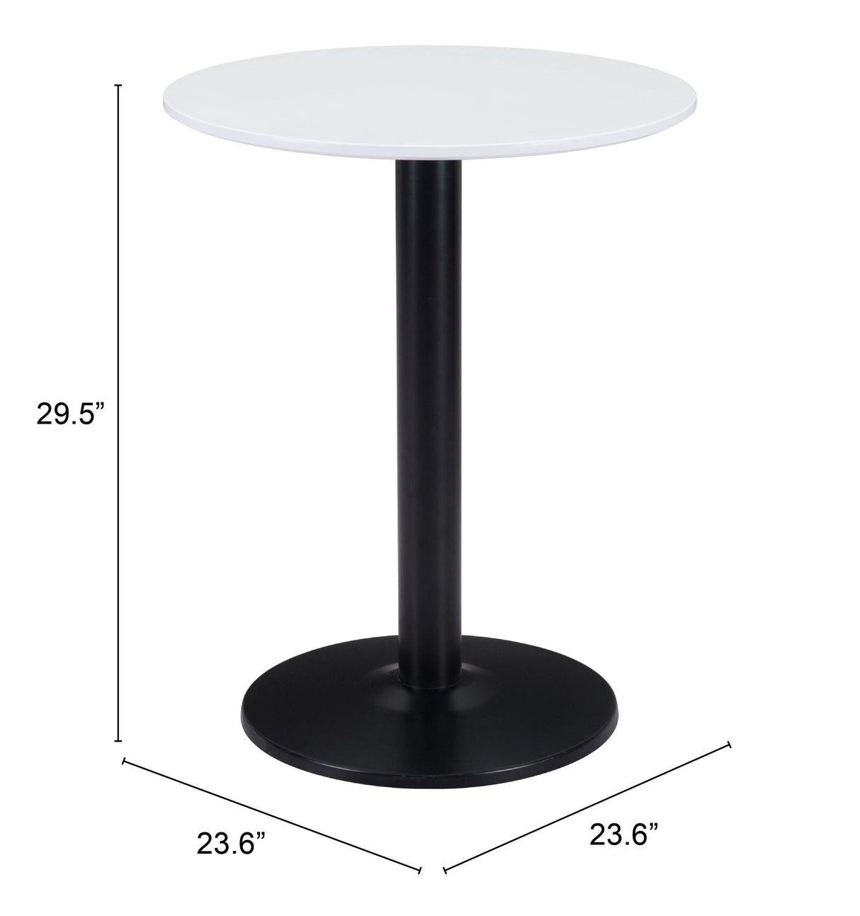 ZUO Alto Bistro Table White & Black