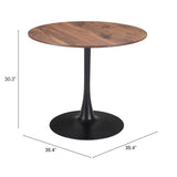 ZUO Opus Dining Table Brown & Black