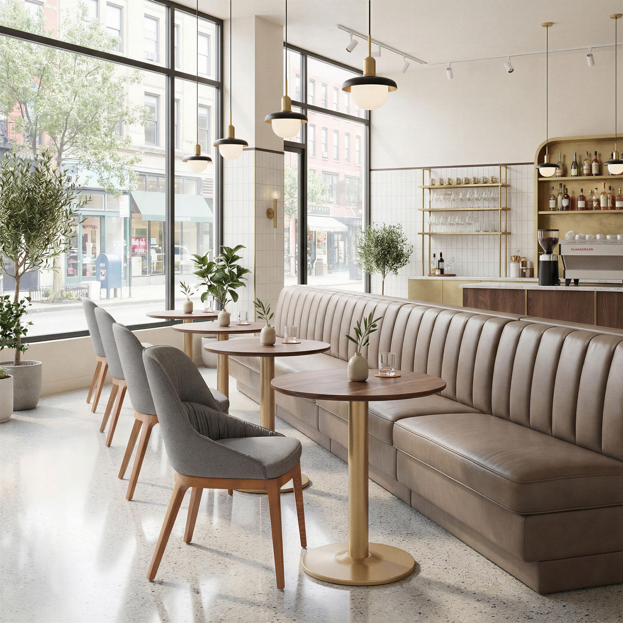 ZUO Alto Bistro Table Brown & Gold
