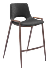 ZUO Desi Counter Stool (Set of 2) Black & Walnut