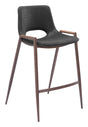 ZUO Desi Counter Stool (Set of 2) Black & Walnut