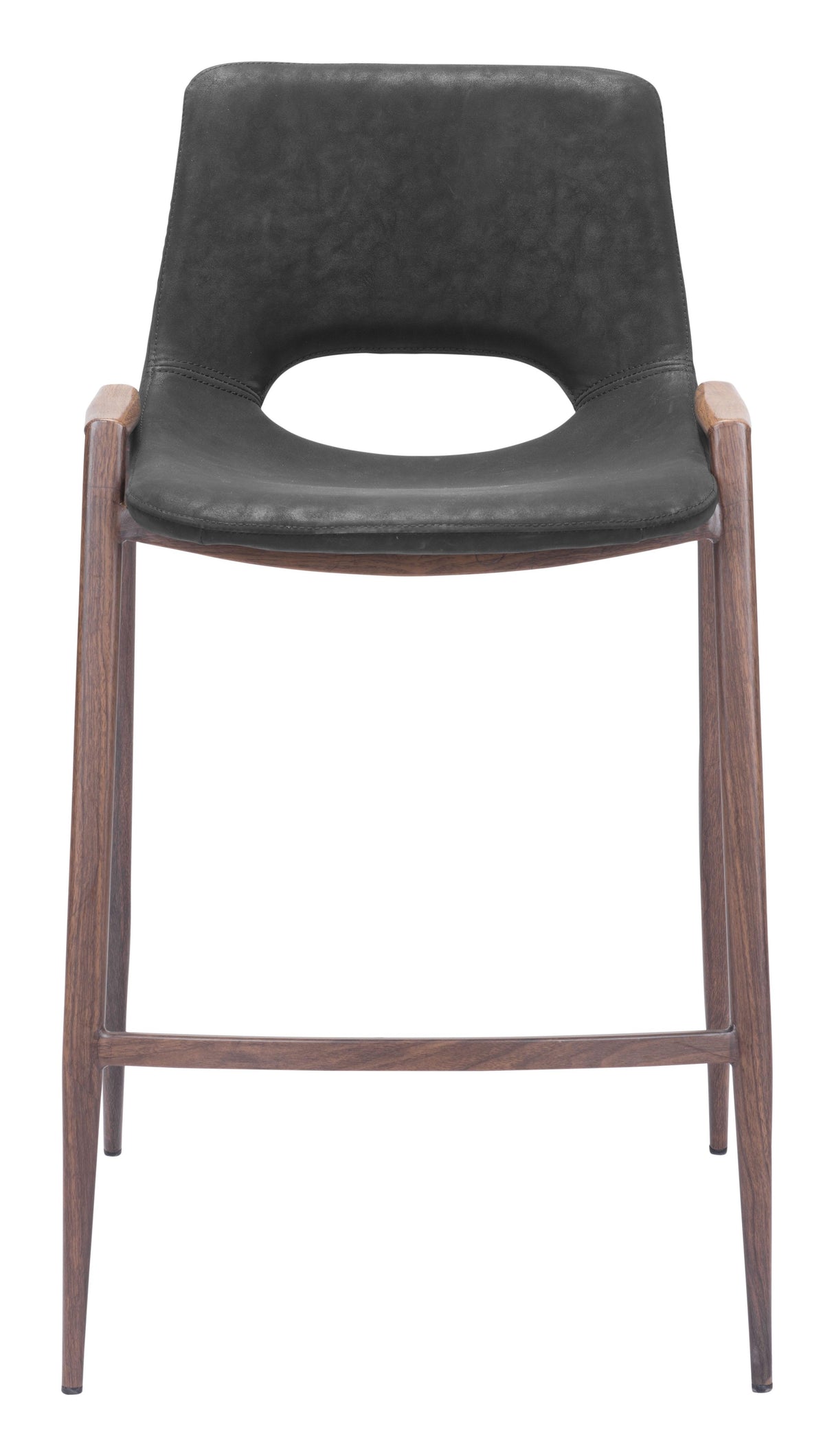 ZUO Desi Counter Stool (Set of 2) Black & Walnut