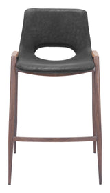 ZUO Desi Counter Stool (Set of 2) Black & Walnut