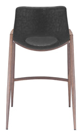 ZUO Desi Counter Stool (Set of 2) Black & Walnut
