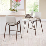 ZUO Desi Counter Stool (Set of 2) Beige & Walnut