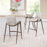 ZUO Desi Counter Stool (Set of 2) Beige & Walnut