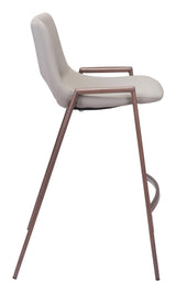 ZUO Desi Counter Stool (Set of 2) Beige & Walnut