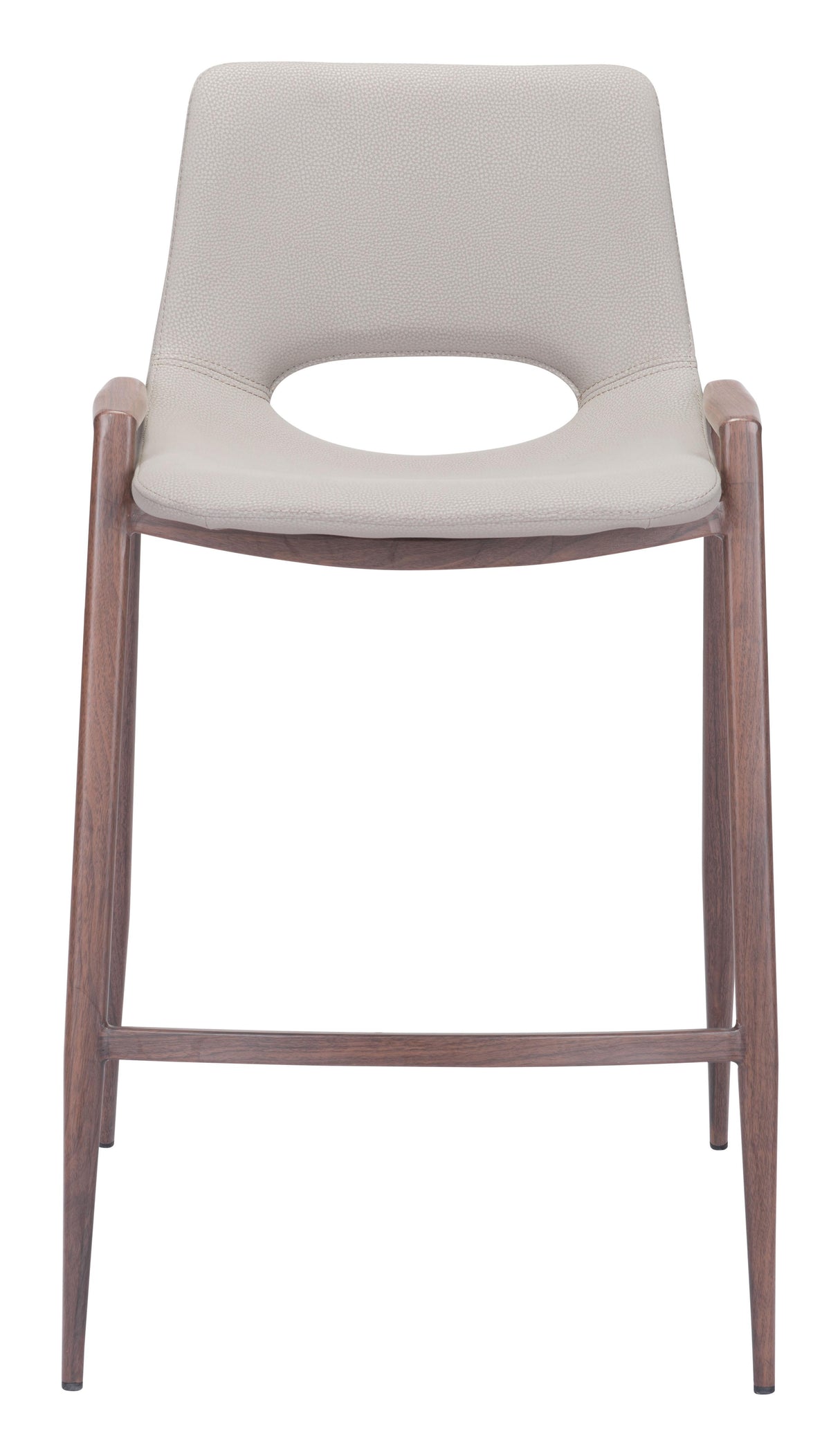 ZUO Desi Counter Stool (Set of 2) Beige & Walnut