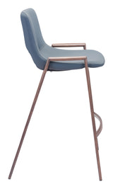 ZUO Desi Counter Stool (Set of 2) Azure Gray & Walnut