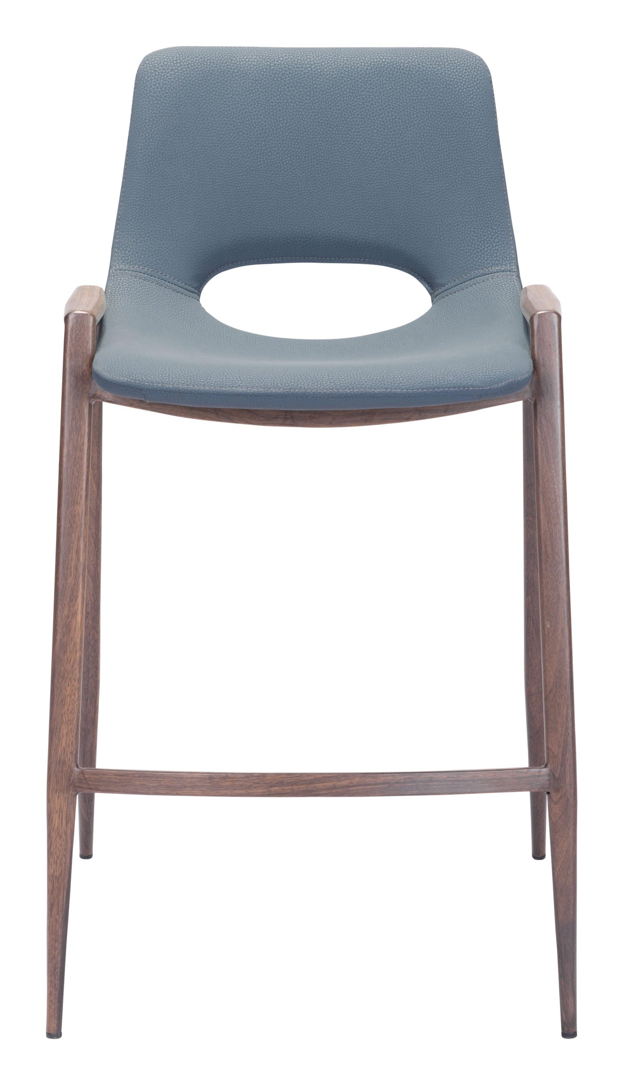 ZUO Desi Counter Stool (Set of 2) Azure Gray & Walnut
